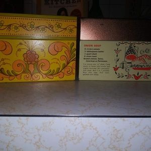 2 metal vintage recipe boxes by Avon